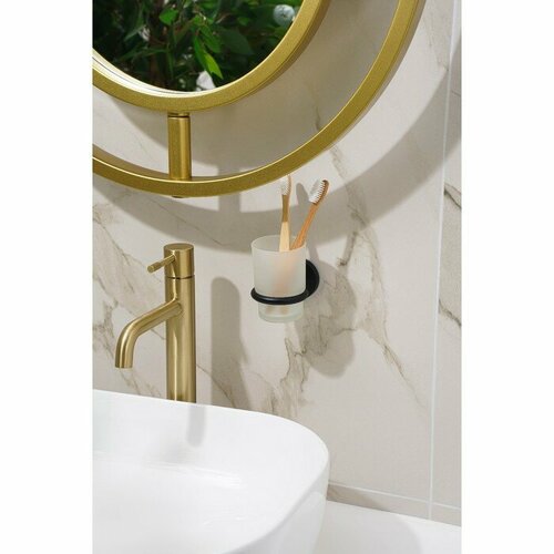 Stölz Стакан стеклянный матовый с держателем Штольц Stölz Loft basic, цвет чёрный