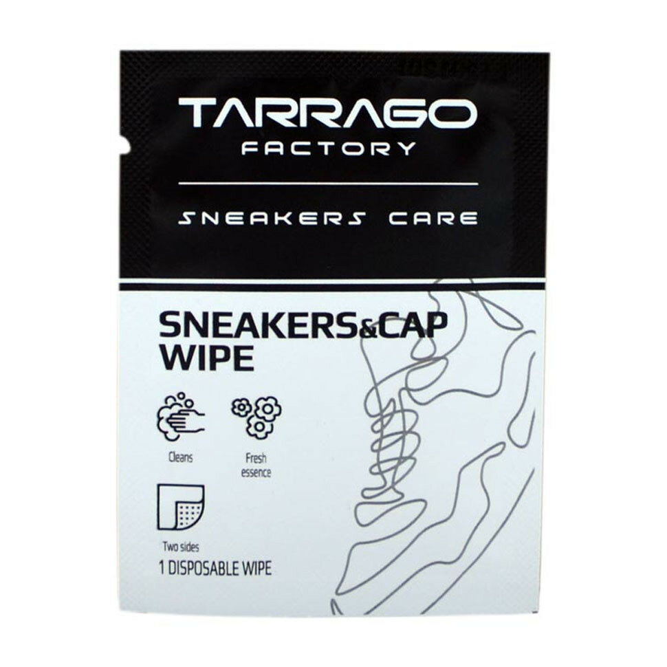 Влажные салфетки 5 шт. для чистки кроссовок и кепок SNEAKERS & CAP WIPES TARRAGO.