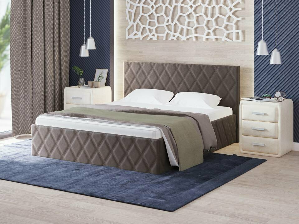 фото PROxSON Кровать Fresco (Ткань: Велюр Monopoly Капучино (297)) 140x190