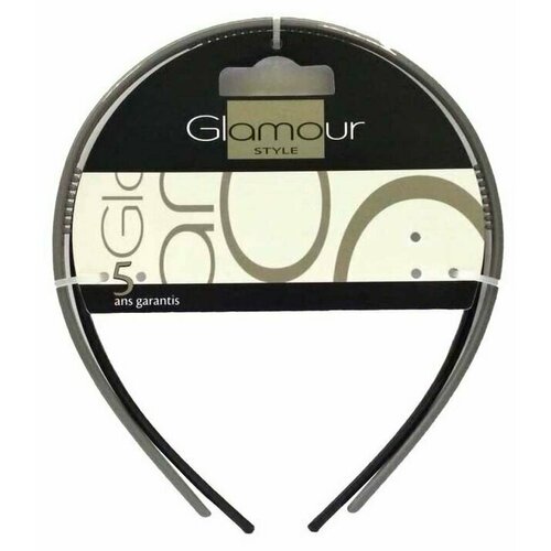 Ободок Inter-Vion для волос Glamour Paris 2 шт.(черная, серея)