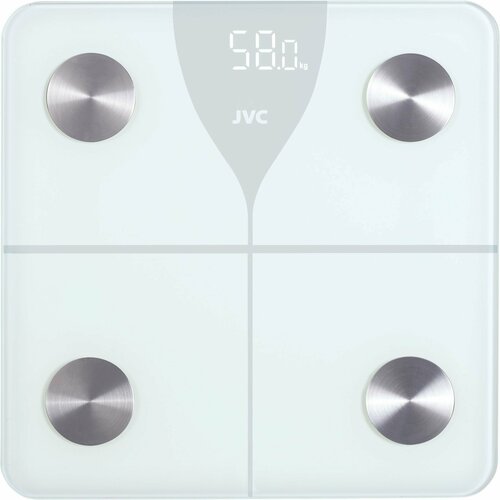 SMART напольные весы JVC управление со смартфона до 180 кг функции BMI AMR BMR измерение жира жидкости мышечной и костной ткани 1735₽