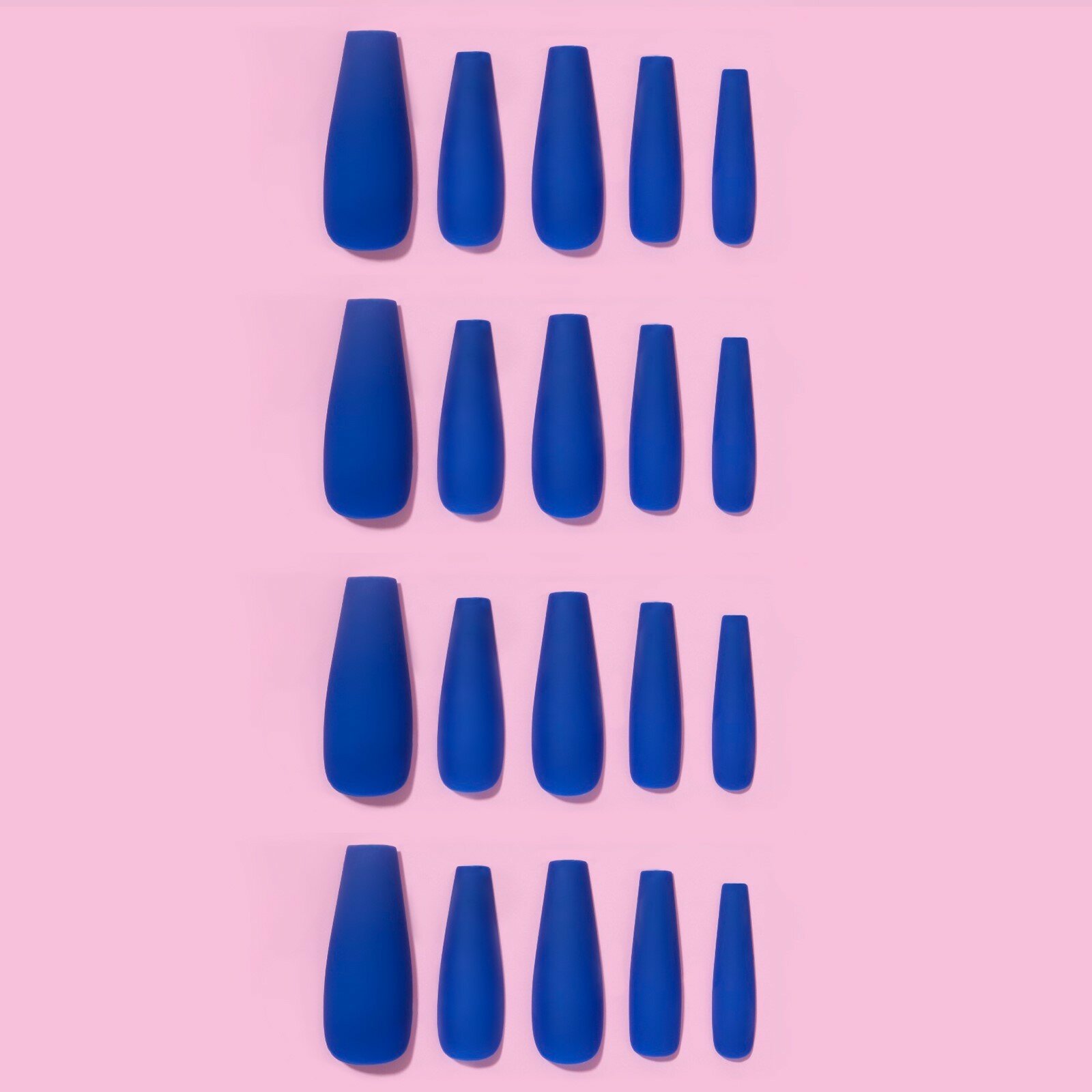 Накладные ногти, 24 шт, форма балерина, цвет матовый синий (1шт.)