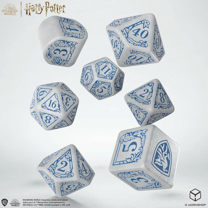 Набор кубиков Q-workshop Harry Potter. Ravenclaw Modern Dice Set: White, 7 шт.