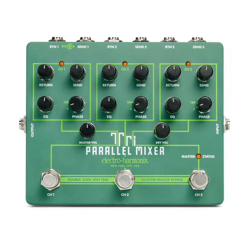 pigtronix rem keymaster reamp effects mixer Electro-Harmonix (EHX) Tri Parallel Mixer Effects Loop Mixer/Switcher