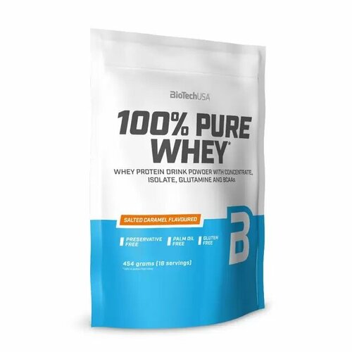 фото 100 pure whey biotech 454 gr, 16 порции(й), соленая карамель biotechusa