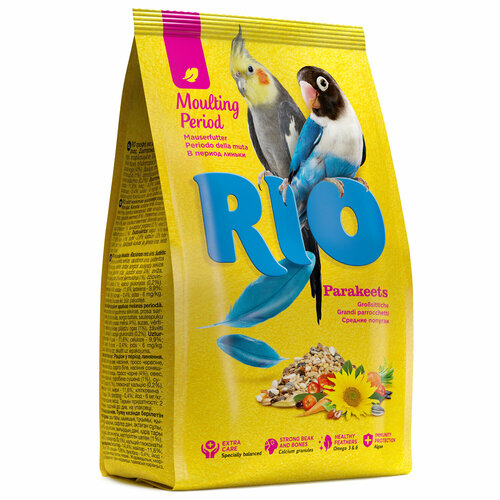 RIO Корм для средних попугаев в период линьки, пакет 1 кг*4 шт
