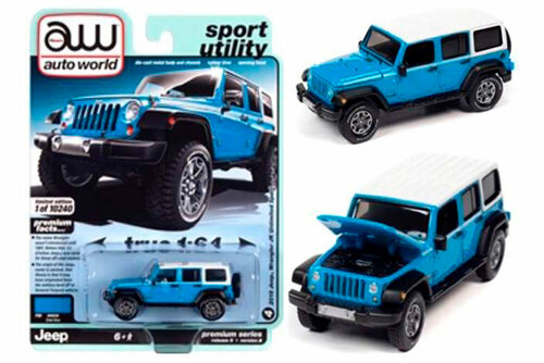 Jeep wrangler jk unlimited sport 2018 chief blue with white roof & white side stripes (голубой с белым)