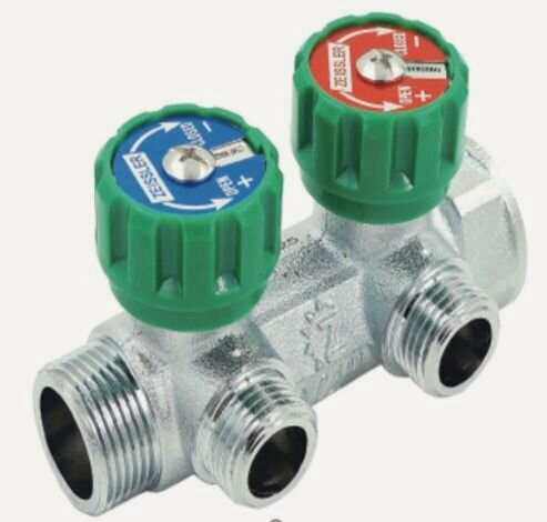 Изображение товара Коллектор регулирующий под евроконус 1" x 3/4"-2 отвода ZEISSLER ZSc.401.0602NE