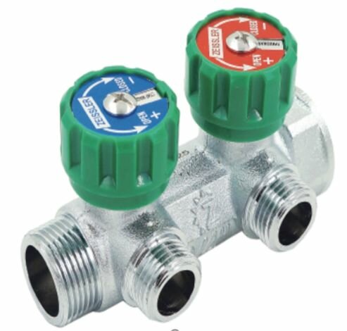 Коллектор регулирующий под евроконус 1" x 3/4"-2 отвода ZEISSLER ZSc.401.0602NE