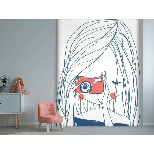 Фотообои Девушка с камерой 275x147 (ВхШ), бесшовные, флизелиновые, MasterFresok арт 12-1246