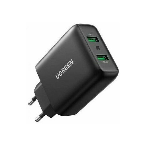 Сетевое зарядное устройство UGREEN CD161 Black (10216) сетевое зарядное устройство usb быстрая зарядка 18w qc2 0 упаковка тех пак