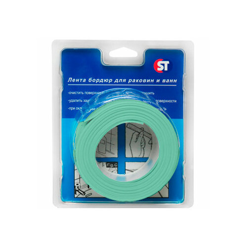 Бордюрная лента для раковин и ванн самоклеящаяся ST SM-TS30330PVCGN 60 мм 30х30 мм цвет зеленый 1262₽