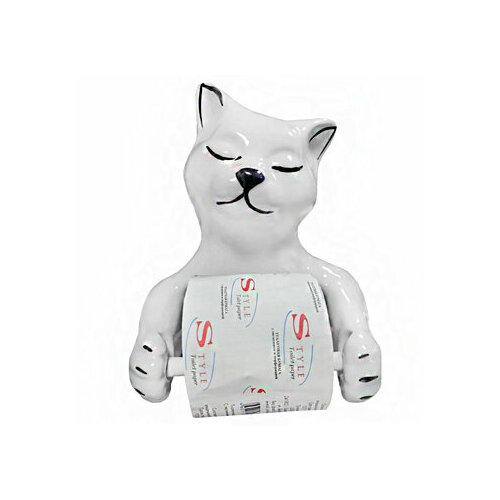 Держатель для туалетной бумаги керамика 'кошка'