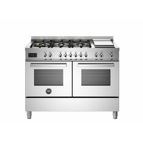 PRO126G2EROT Варочный центр Bertazzoni, 6 газовых конфорок, два многофункциональных электрических шкафа, 120 см Красный глянец