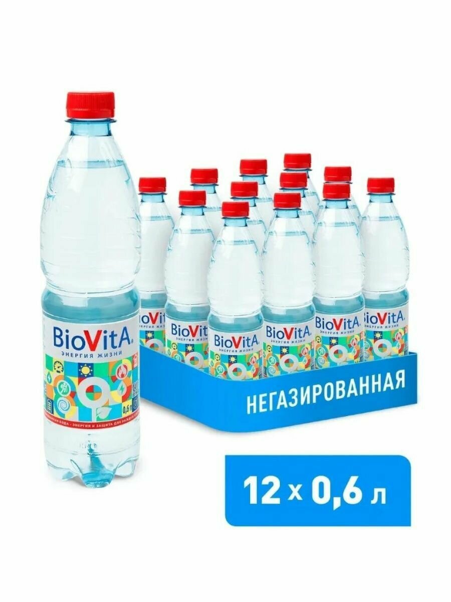 BIOVITA Вода Питьевая Столовая, негаз, 12х0,6л