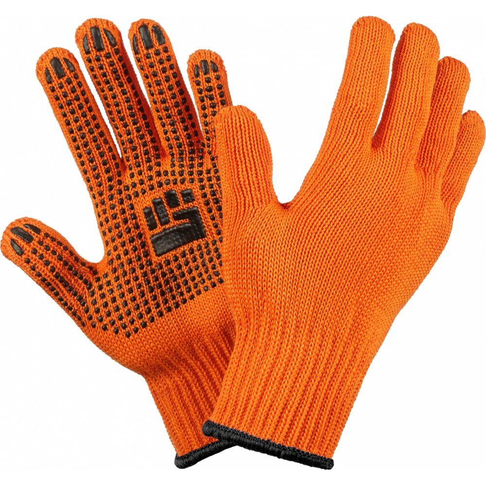 Фабрика перчаток Перчатки трикотажные 2-слойные с ПВХ 7,5 класс 6 нитей оранжевые ХL 6-75-2С-ОР-(XL)