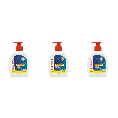SARMA Мыло жидкое для кухни Антибактериальное Лимон 300 мл 3 штуки 1018₽