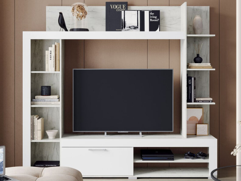 фото Стенка «Васанта», Софт вайт/Дуб крафт белый