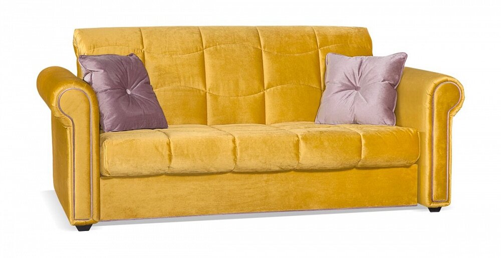 фото Прямой диван Сан-Марино Золотистый Велюр, механизм Аккордеон