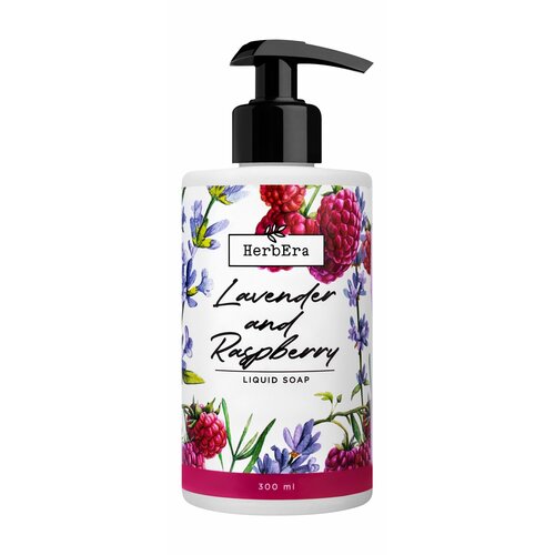 Жидкое мыло с ароматом лаванды и малины HerbEra Lavender and Raspberry Liquid Soap 300 мл .