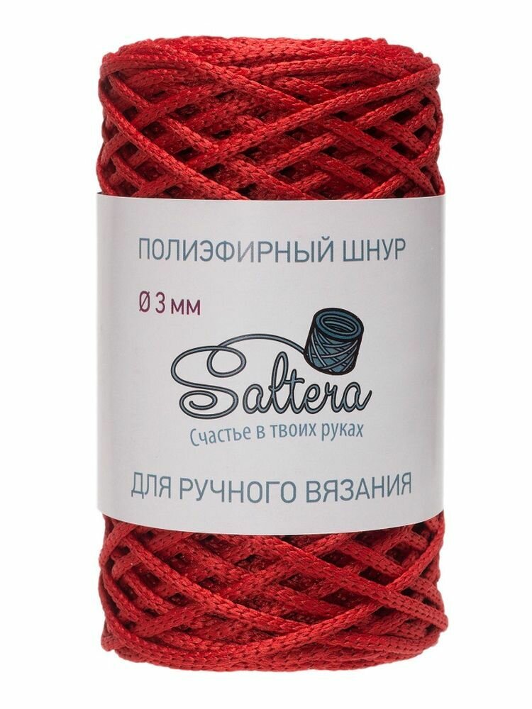 Пряжа SALTERA Шнур полиэфирный, красный - 03, 100% полиэфир, 1 моток, 200 г, 100 м.