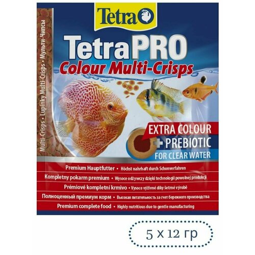 TETRA Корм сухой для рыб чипсы PRO Colour Multi-Crisps, 5х12 гр