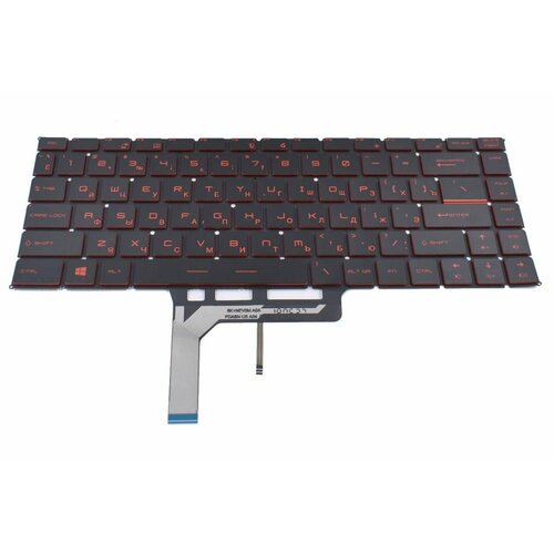 Клавиатура для MSI GF65 Thin 9SEXR ноутбука с красной подсветкой игровой ноутбук msi gf65 thin 15 6 8 гб 512 гб черный английская клавиатура