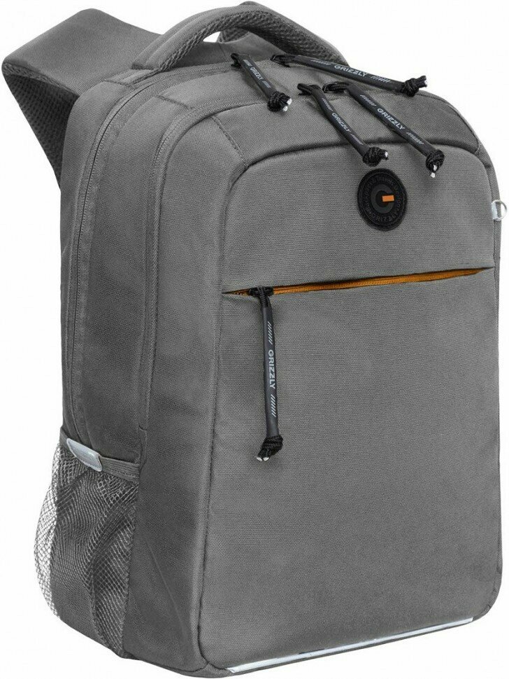 Рюкзак школьный Grizzly RB-356-5/3 серый - оранжевый