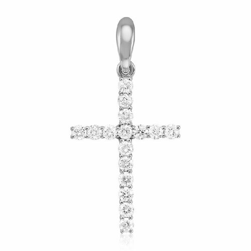 фото Подвеска крест с бриллиантом белый бриллиант 7-31-0023-201