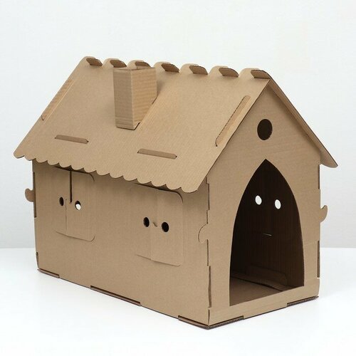 Кошкина радость Дом-конструктор для кошек, 59 х 30 х 47 см, крафт