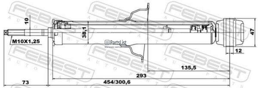 Амортизатор задний Febest 04659939R