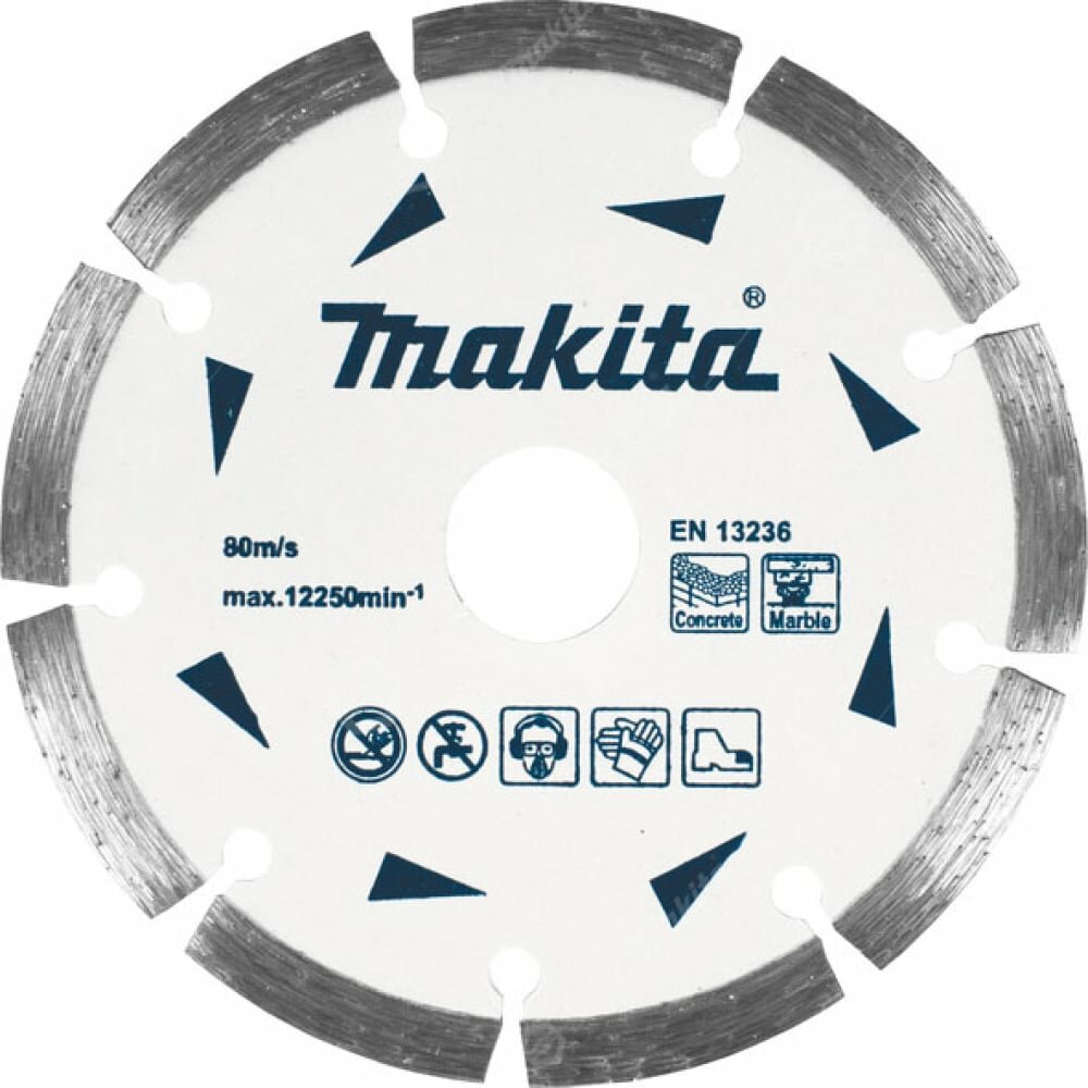 Круг алмазный MAKITA сегментный по бетону/мрамору Эконом ф230х22,23x7мм (D-52788) — фото 1
