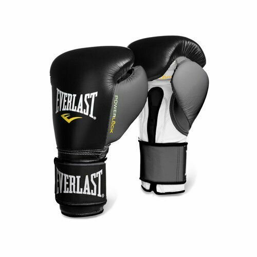 Перчатки тренировочные Everlast Powerlock 16oz черные/серые