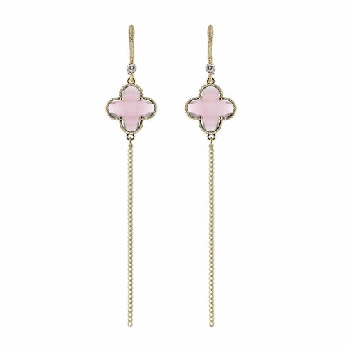 Серьги с подвесками Anna Slavutina, фианит, хрусталь, размер/диаметр 85 мм., золотой