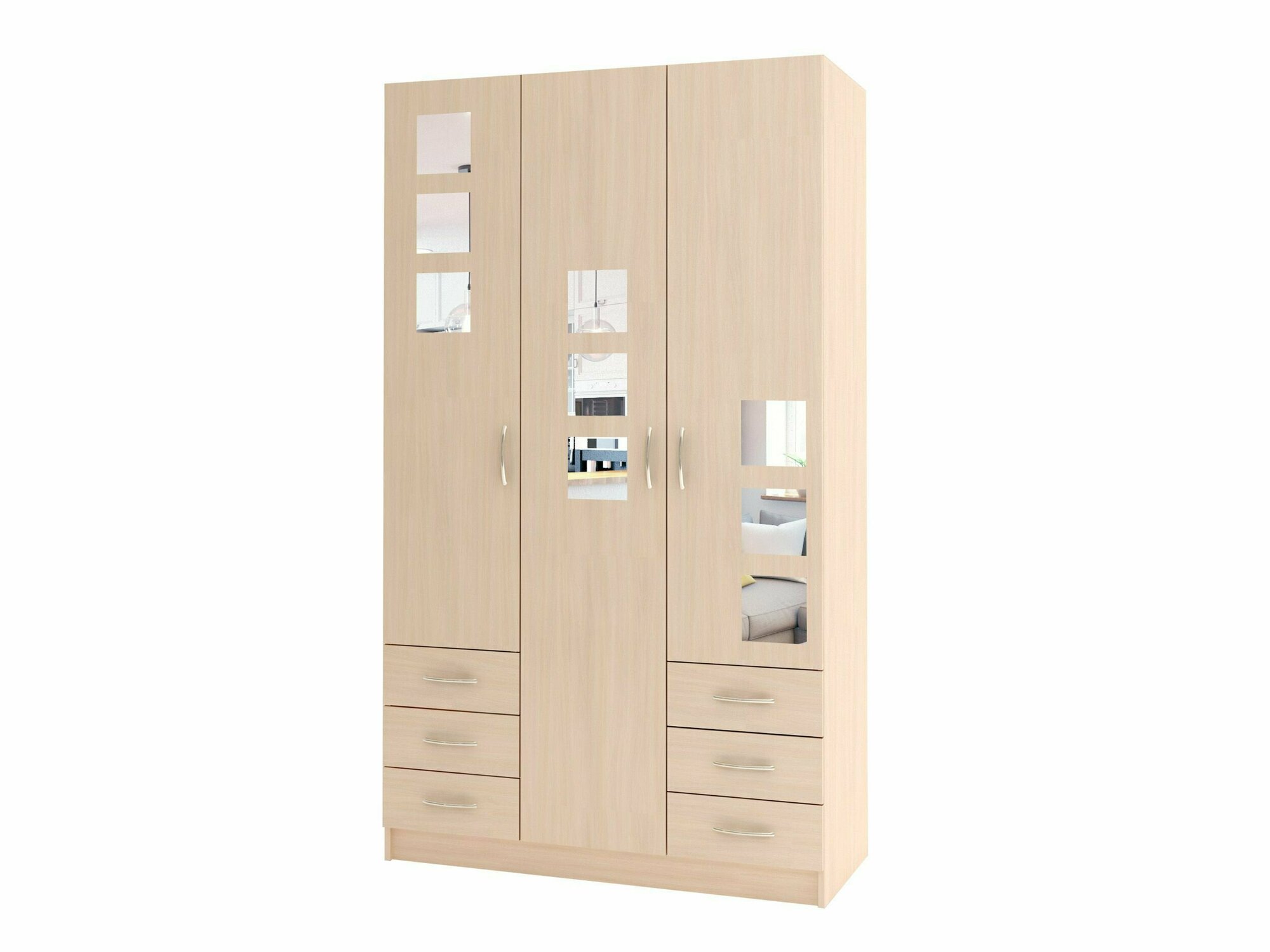 Шкаф распашной МногоМеб Лайт Люкс Т-47 трехстворчатый 120х55x200 дуб млечный