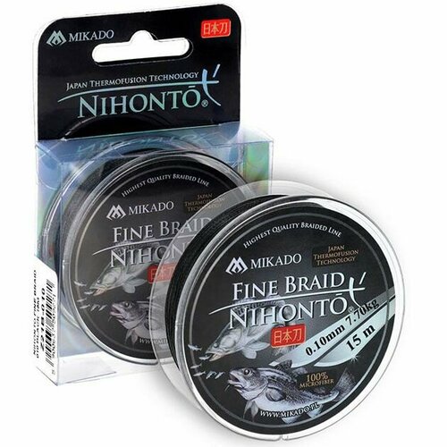 Плетеный шнур Mikado NIHONTO FINE BRAID 025 BLACK ( 15 м)