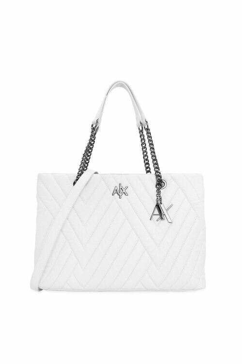 Сумка Armani Exchange, фактура стеганая, белый