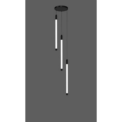 Длинная подвесная люстра для лестницы, черный металл (3 лампы по 100 см)