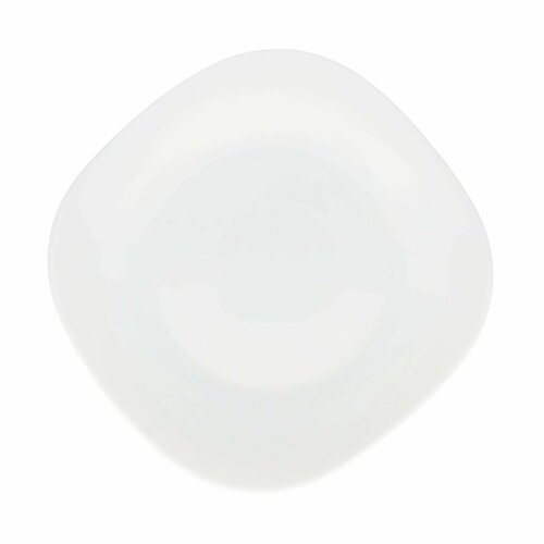 Тарелка обеденная Каре, 27 см, белая, стекло