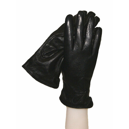 фото Перчатки демисезонные, натуральная кожа, подкладка, размер 8, черный victoria