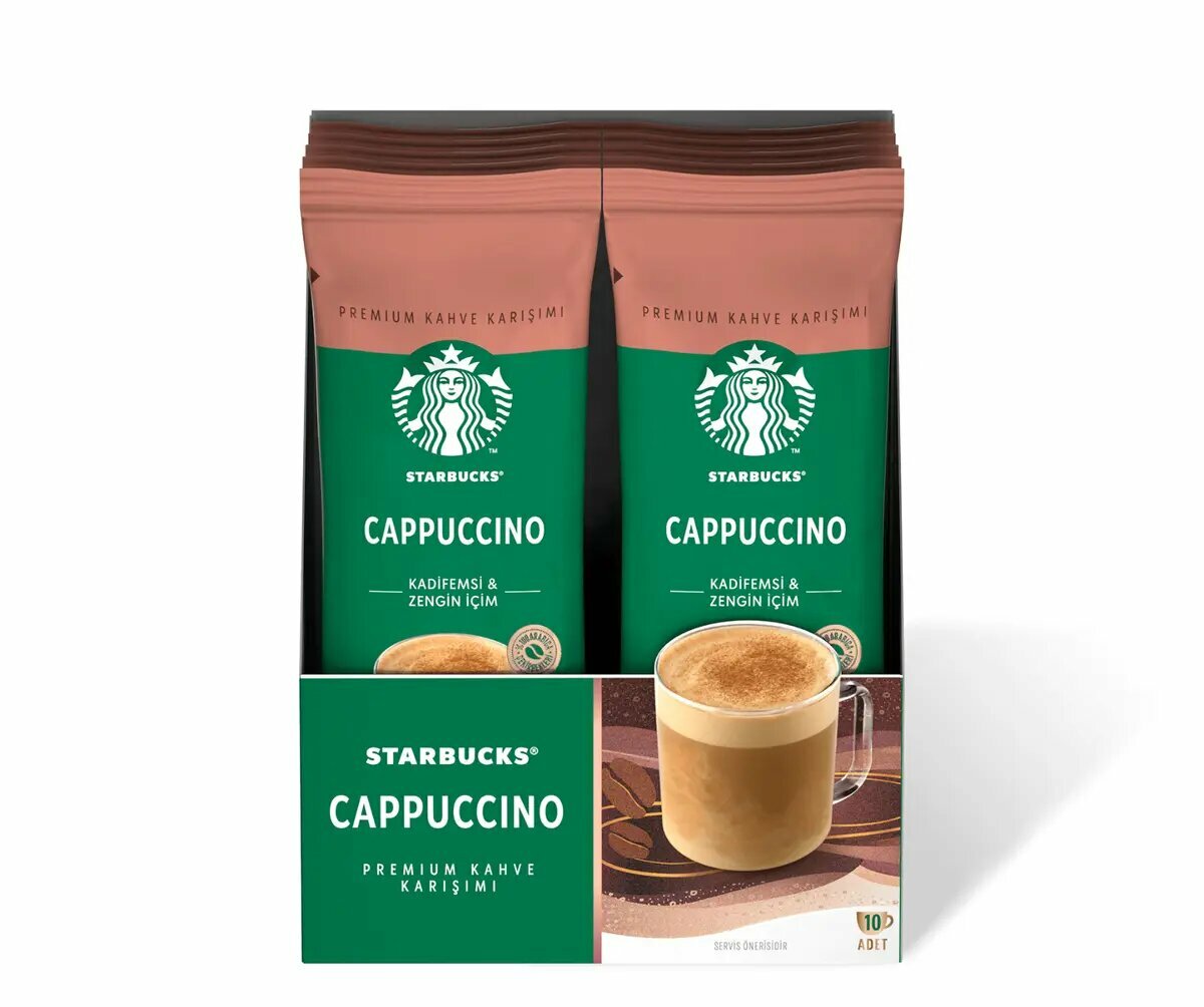 Растворимый кофе "Starbucks Cappuccino" в пакетиках, 10 штук - фотография № 1