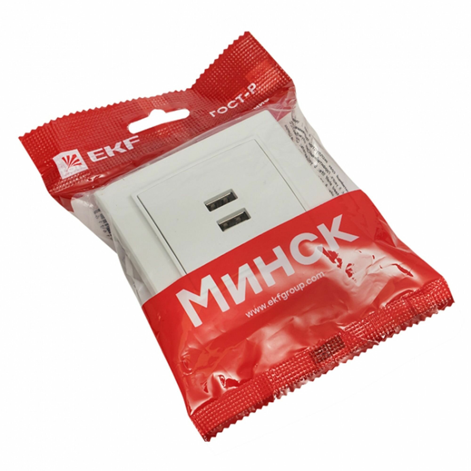 ERR-2USB-100 Минск Розетка USB 2-местная СП 2,1А белая EKF - фото №15