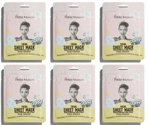 PETITE MAISON Маска для лица FACIAL SHEET MASK TIME RELEASE 25мл, 6уп.