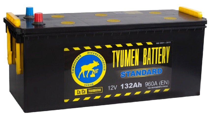 Аккумулятор автомобильный TYUMEN BATTERY STANDARD 132 А/ч 960 А обр. пол. (4) Росс. авто (513x189x230)