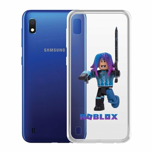 Чехол-накладка Krutoff Clear Case Roblox-Паркурщик для Samsung Galaxy A10 (A105) чехол накладка krutoff clear case roblox паркурщик для samsung galaxy a03 core a032