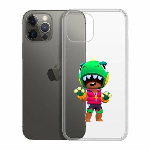 Чехол-накладка Clear Case Brawl Stars-Дино Леон для iPhone 12/12 Pro чехол накладка clear case brawl stars колетт для tecno camon 12 air