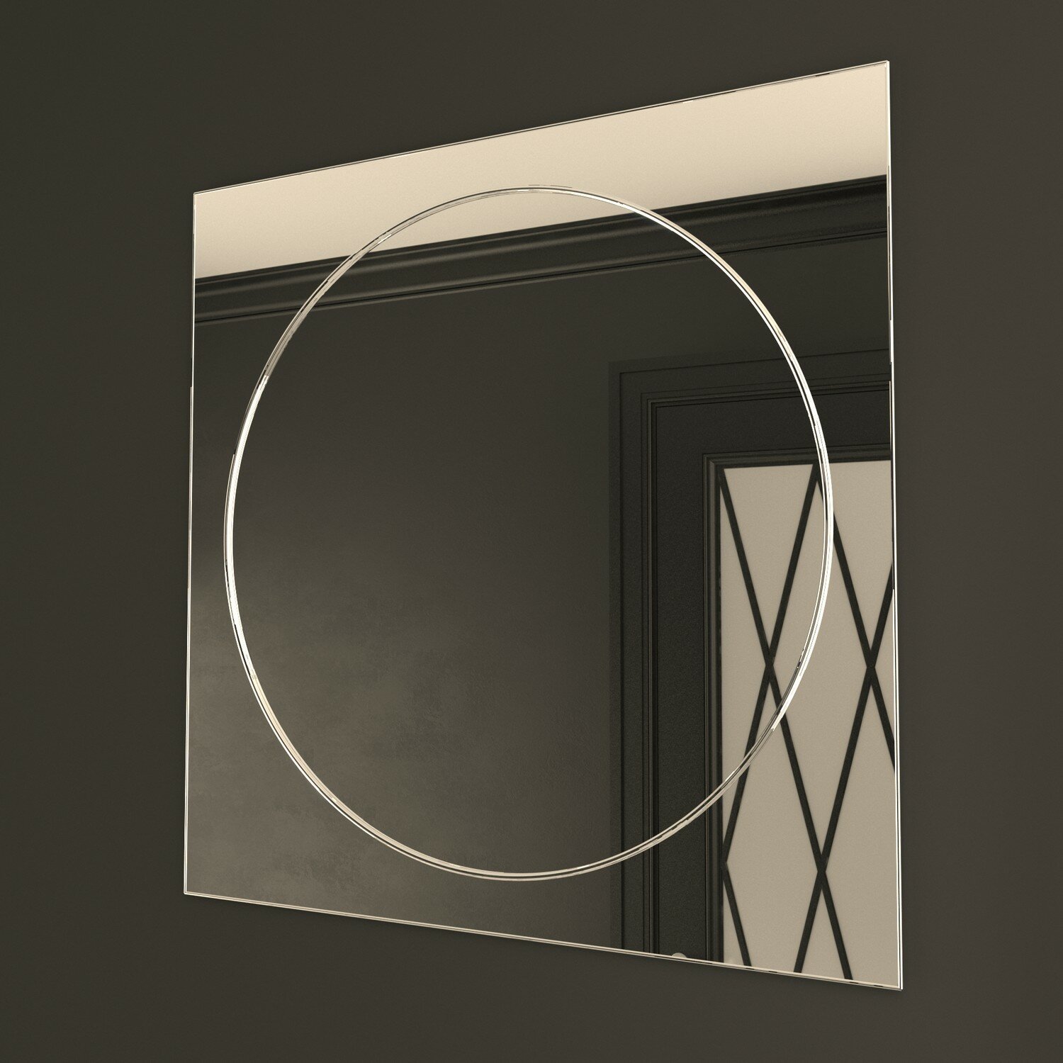 Зеркало MIXLINE "Пион" 600*600 (ШВ) гравировка - фотография № 3