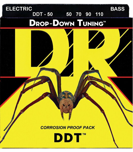 DR DDT-50 - Drop Down Tuning - Струны для 4-струнной бас-гитары, пониженный строй, нержавеющая сталь, 50 - 110