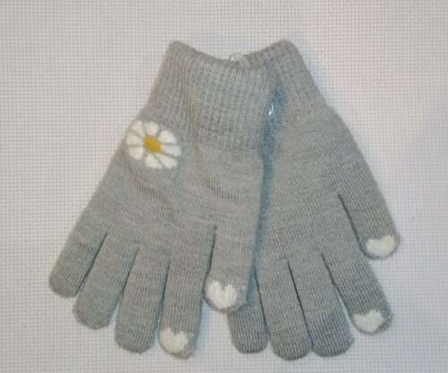 Перчатки, демисезон/зима, шерсть, размер 11-12 лет, серый
