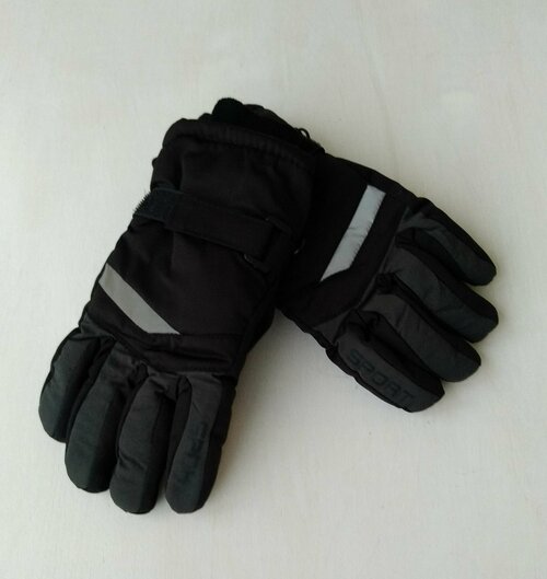 Перчатки, размер 6 8-10 лет, черный, серый